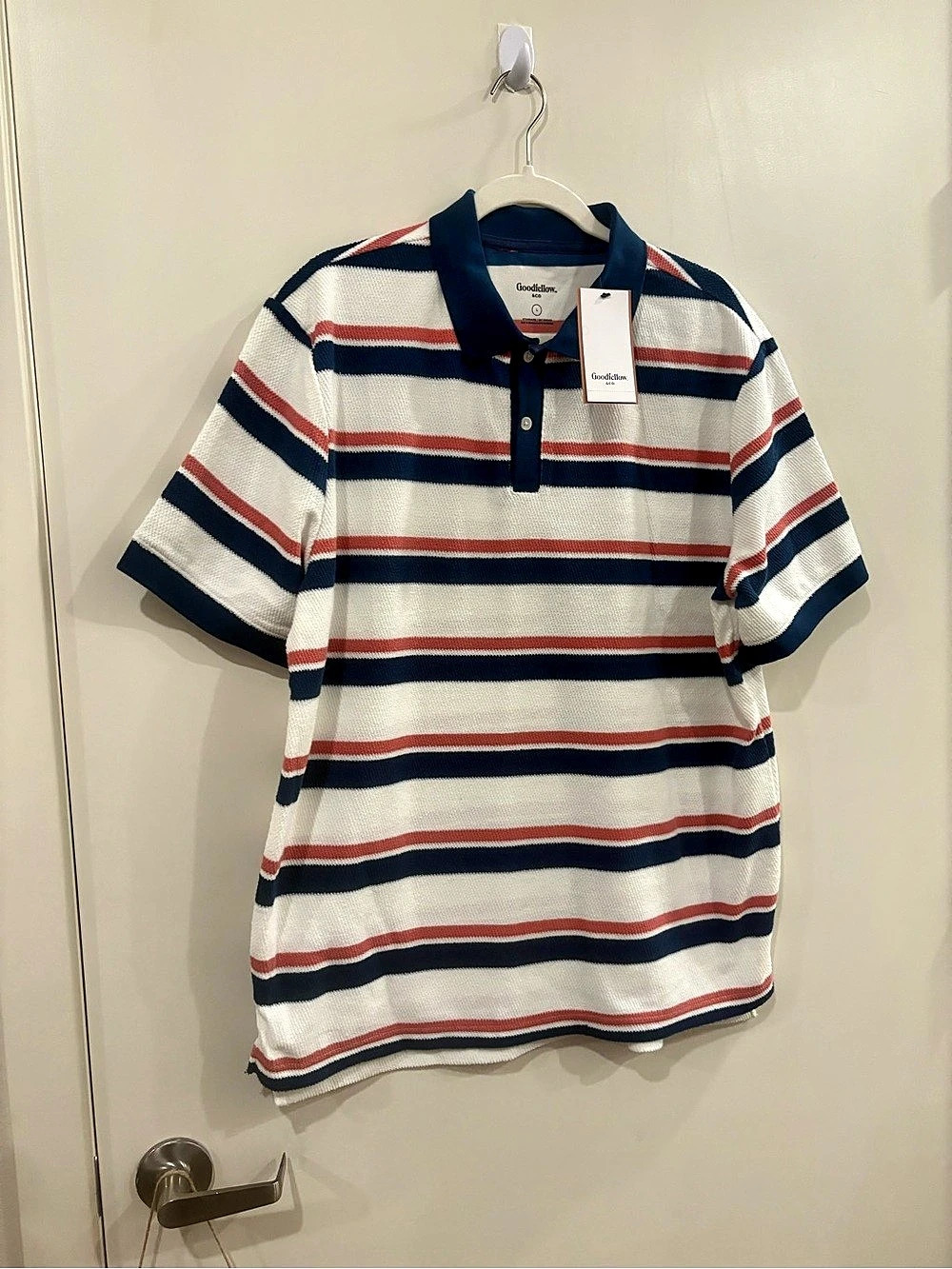 Goodfellow & Co Men's Striped Cotton Polo Size Large NWT